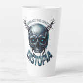 ADOM "Omarm de Chaos" Dames T-shirt Latte Mok (Voorkant)