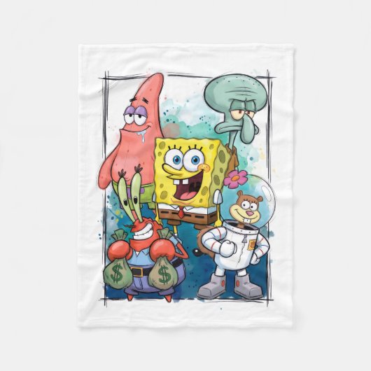 ADOM Onderwater Cartoon Crew Dekbed Fleece Deken (Voorkant)