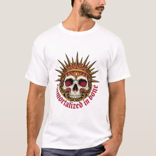 ADOM Onsterfelijk Gemaakt In Botten Kroon Schedel T-shirt