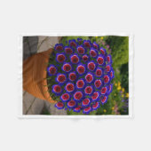 ADOM Paarse Bloempot Dekbed Fleece Deken (Voorkant (Horizontaal))