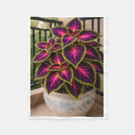 ADOM Paarse Coleus Kamerplant Dekbedovertrek Fleece Deken