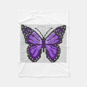 ADOM Paarse Pixel Vlinder Deken
