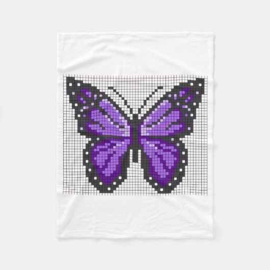ADOM Paarse Pixel Vlinder Deken (Voorkant)