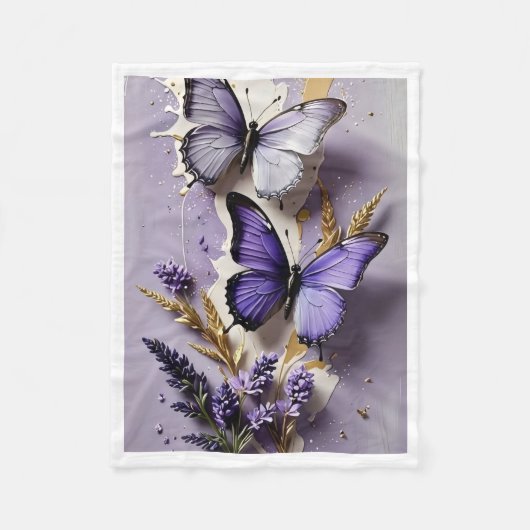 ADOM Paarse Vlinder Lavendel Deken (Voorkant)