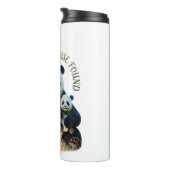 ADOM "Panda Paradise Found" Dames V-hals T-shirt Thermosbeker (Geroteerd rechts)