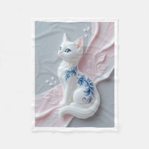 ADOM Porseleinen Witte Kat Deken