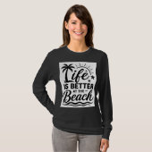 ADOM Premium "Het leven is beter op het strand" Mi T-shirt (Voorkant volledig)