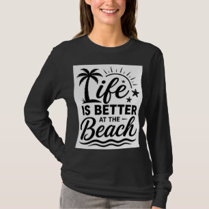 ADOM Premium "Het leven is beter op het strand" Mi T-shirt