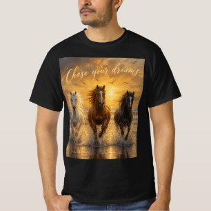 ADOM Premium Minimalistisch Paard Kunst T-Shirt