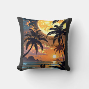 ADOM Premium Tropische Zonsondergang Grafische Dam Kussen