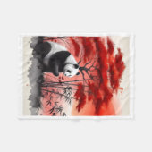 ADOM Rode Bamboebos Panda Deken (Voorkant (Horizontaal))