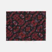 ADOM Rode Neon Cyber Dobbelsteen Dekbed Fleece Deken (Voorkant (Horizontaal))