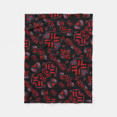 ADOM Rode Neon Cyber Dobbelsteen Dekbed Fleece Deken (Voorkant)