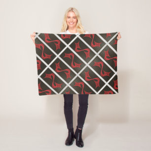 ADOM Rood Abstract Geometrisch Dekbed Fleece Deken