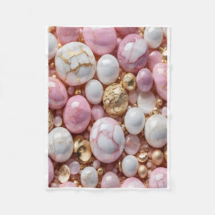 ADOM Roze en Gouden Marmer Edelsteen Dekbed Fleece Deken