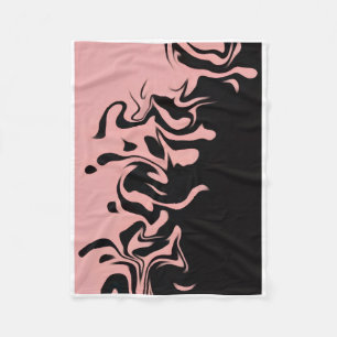 ADOM Roze en Zwarte Vloeibare Wervel Dekbed Fleece Deken