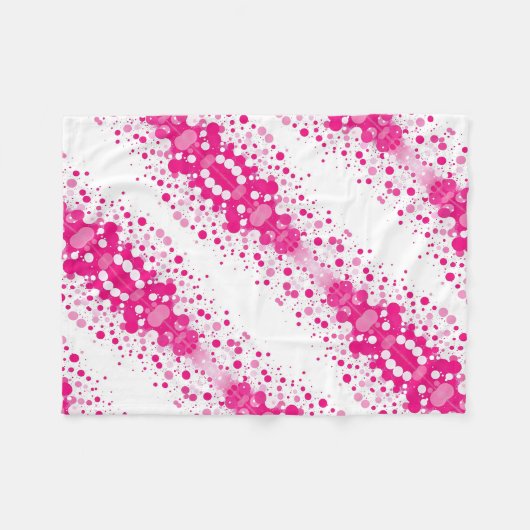 ADOM Roze Magenta Halftone Dekbed Fleece Deken (Voorkant (Horizontaal))