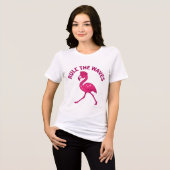 ADOM Rule The Waves Flamingo Kunst Tri-Blend Shirt (Voorkant volledig)