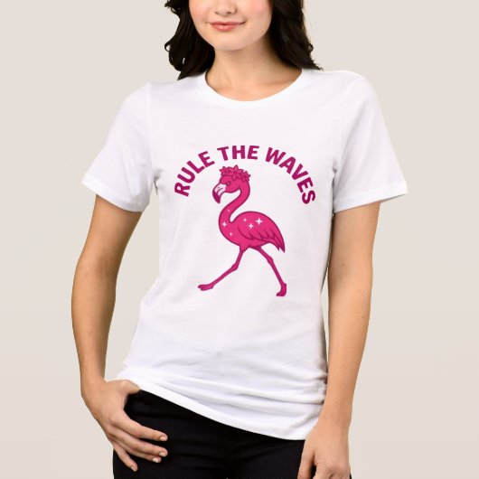 ADOM Rule The Waves Flamingo Kunst Tri-Blend Shirt (Voorkant)