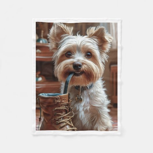 ADOM Speelse Puppy Schoenendeken Fleece Deken (Voorkant)