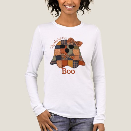 ADOM "Spooky but Cozy" Ghost Dames T-shirt (Voorkant volledig)