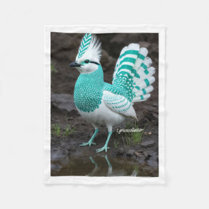 ADOM Turquoise Kuifvogel Dekbed Fleece Deken