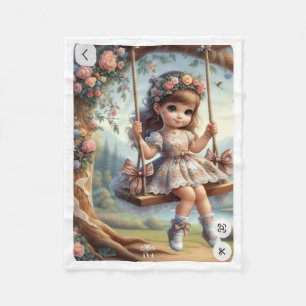 ADOM Vintage Swing Girl Dekbed Fleece Deken