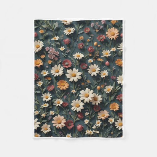 ADOM Vintage Wildflower Weide Dekbed Fleece Deken (Voorkant)