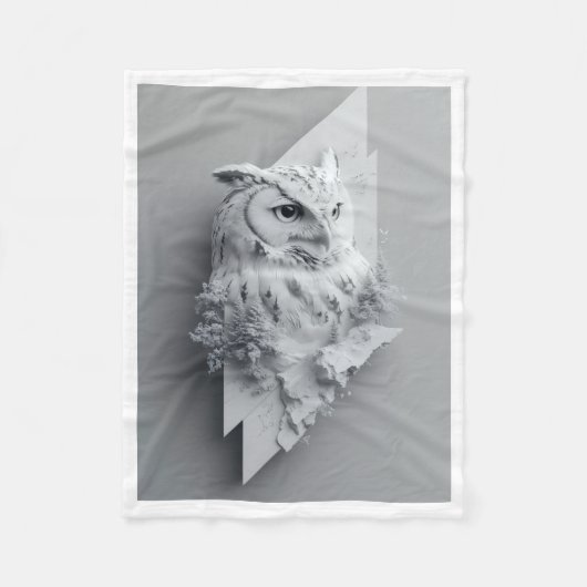 ADOM White Owl Lightning Dekbed Fleece Deken (Voorkant)