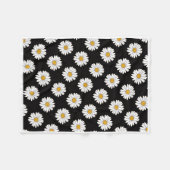 ADOM Zwart-Wit Daisy Worpdeken Fleece Deken (Voorkant (Horizontaal))