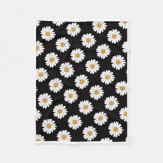 ADOM Zwart-Wit Daisy Worpdeken Fleece Deken (Voorkant)