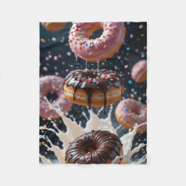 ADOM Zwevende Donuts Melk Spatende Dekbed Fleece Deken