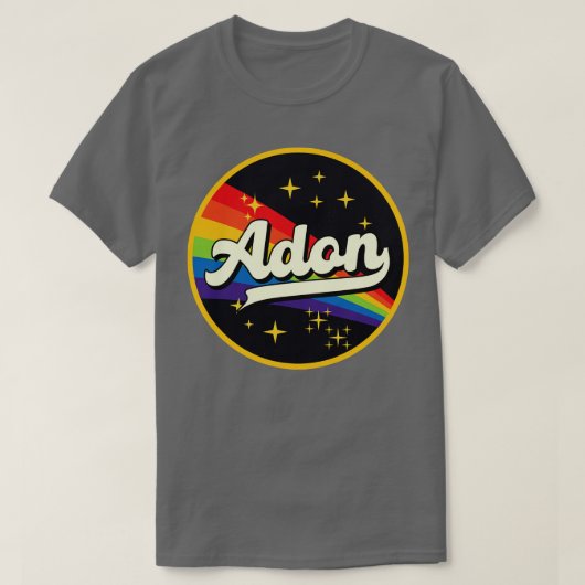 Adon regenboog in ruimte  stijl t-shirt (Design voorkant)