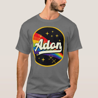 Adon regenboog in ruimte stijl t-shirt