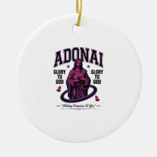 Adonai Heerlijkheid aan God Vintage Christelijke V Keramisch Ornament