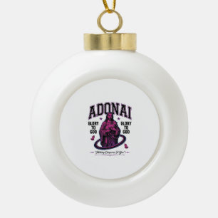 Adonai Heerlijkheid aan God Vintage Christelijke V Keramische Bal Ornament