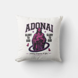 Adonai Heerlijkheid aan God Vintage Christelijke V Kussen