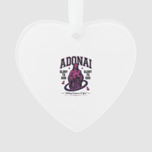 Adonai Heerlijkheid aan God Vintage Christelijke V Ornament