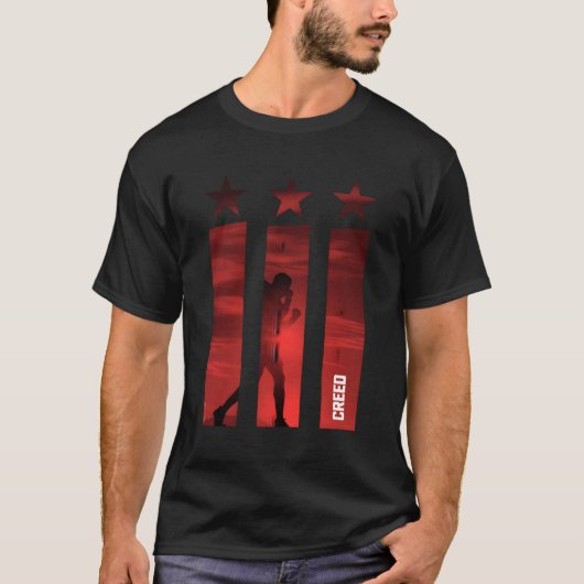 Adonis Creed 3 sterren 3 bars rood T-shirt (Voorkant)