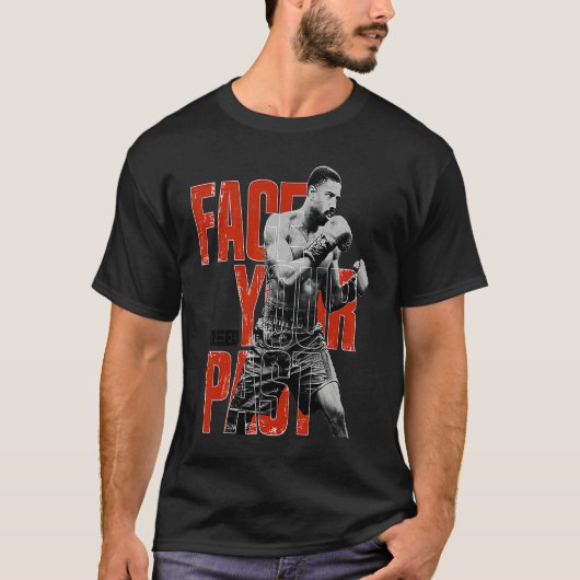 Adonis Creed Face Your Past red typography T-shirt (Voorkant)