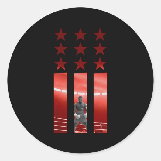 Adonis Creed Negen Sterren Drie Bars Rood Ronde Sticker (Voorkant)