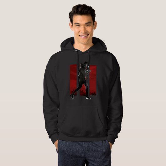 Adonis Creed pose faced right on III red Hoodie (Voorkant volledig)