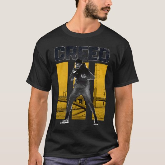 Adonis Creed Pose met III Geel T-shirt (Voorkant)