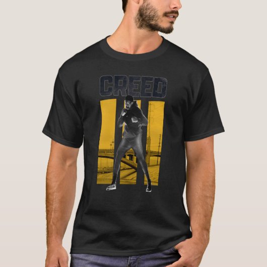 Adonis Creed Pose met III Geel T-shirt (Voorkant)