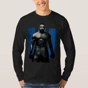 Adonis Creed pose naar voren gericht op III blauw T-shirt