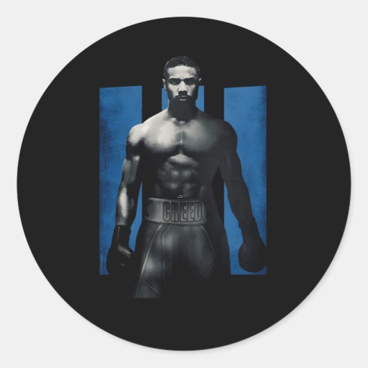 Adonis Creed Pose op III Blue Ronde Sticker (Voorkant)