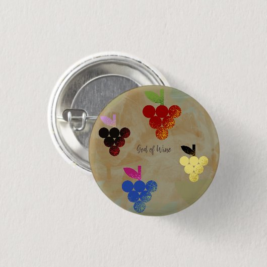 Adonis God van de Wijn Ronde Button 3,2 Cm (Voorkant /achterkant)
