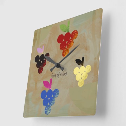 Adonis God van de Wijn Vierkante Klok (Hoek)