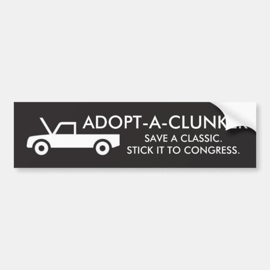 ADOPT-A-CLUNKER BUMPERSTICKER (Voorkant)