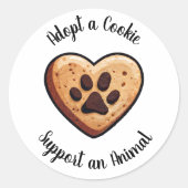 Adopt a Cookie Animal Rescue Bakery Sweet Treat Ronde Sticker (Voorkant)